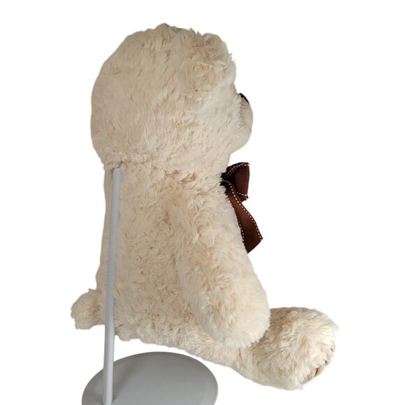 Teddy Bear 16" Plush Cream Brown Bow Stuffed Animal Dan Dee Collector’s Choice - Picture 14 of 16